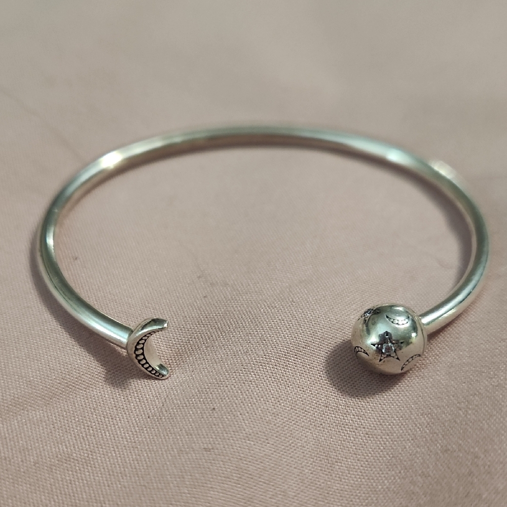 Pandora Silver Moon and Star Bangle Bracelet. To The Moon And Back....